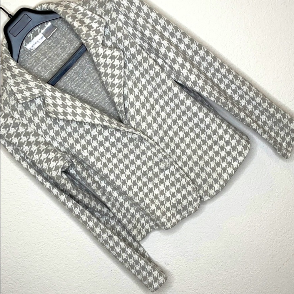 Worthington metallic silver & grey houndstooth